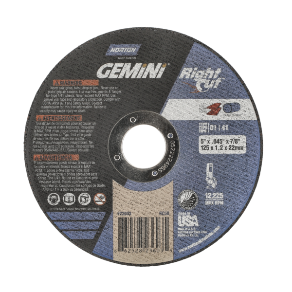 5 X .045 X 7/8 IN. GEMINI RIGHTCUT CUT-OFF WHEEL T01/41