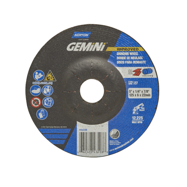 5 X 1/4 X 7/8 IN. GEMINI GRINDING WHEEL