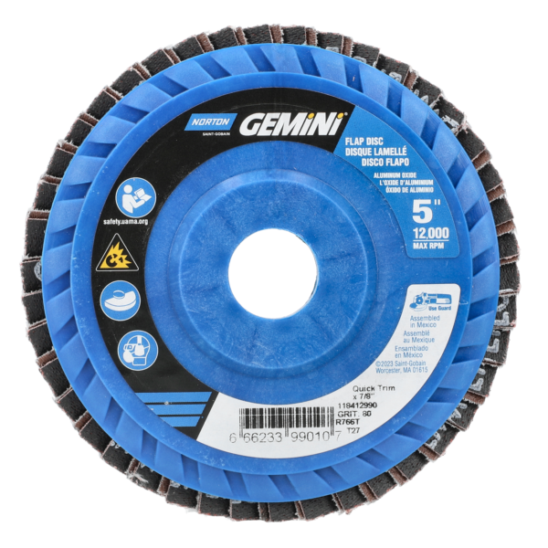 5 X 7/8 IN. GEMINI PLASTIC FLAT FLAP DISC 80 GRIT